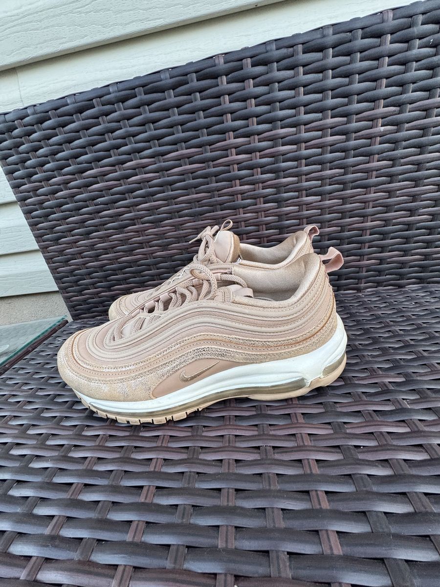 Nike Air Max 97 Metallic Gold Pink Running Shoes - Women's Size 10