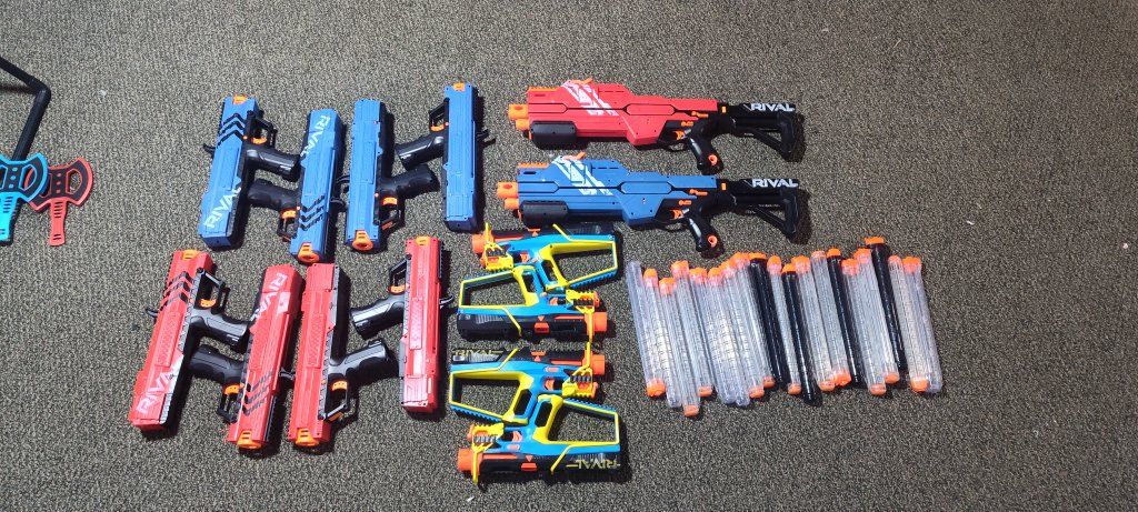 Lot of 14 Nerf Rival guns and magazines