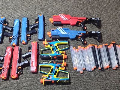 Lot of 14 Nerf Rival guns and magazines