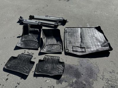 Audi Weather Tech Mats, cross bars, and ski rack