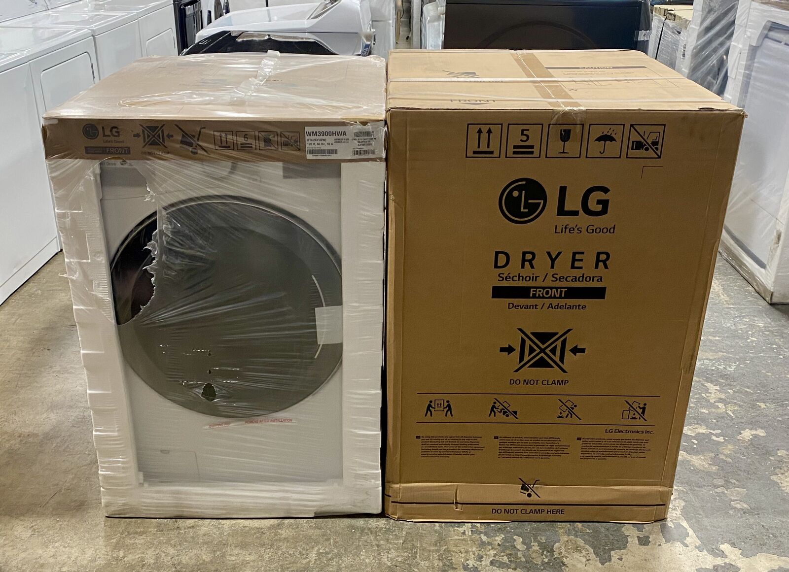 NEW LG TURBOSTEAM WASHER AND DRYER SET