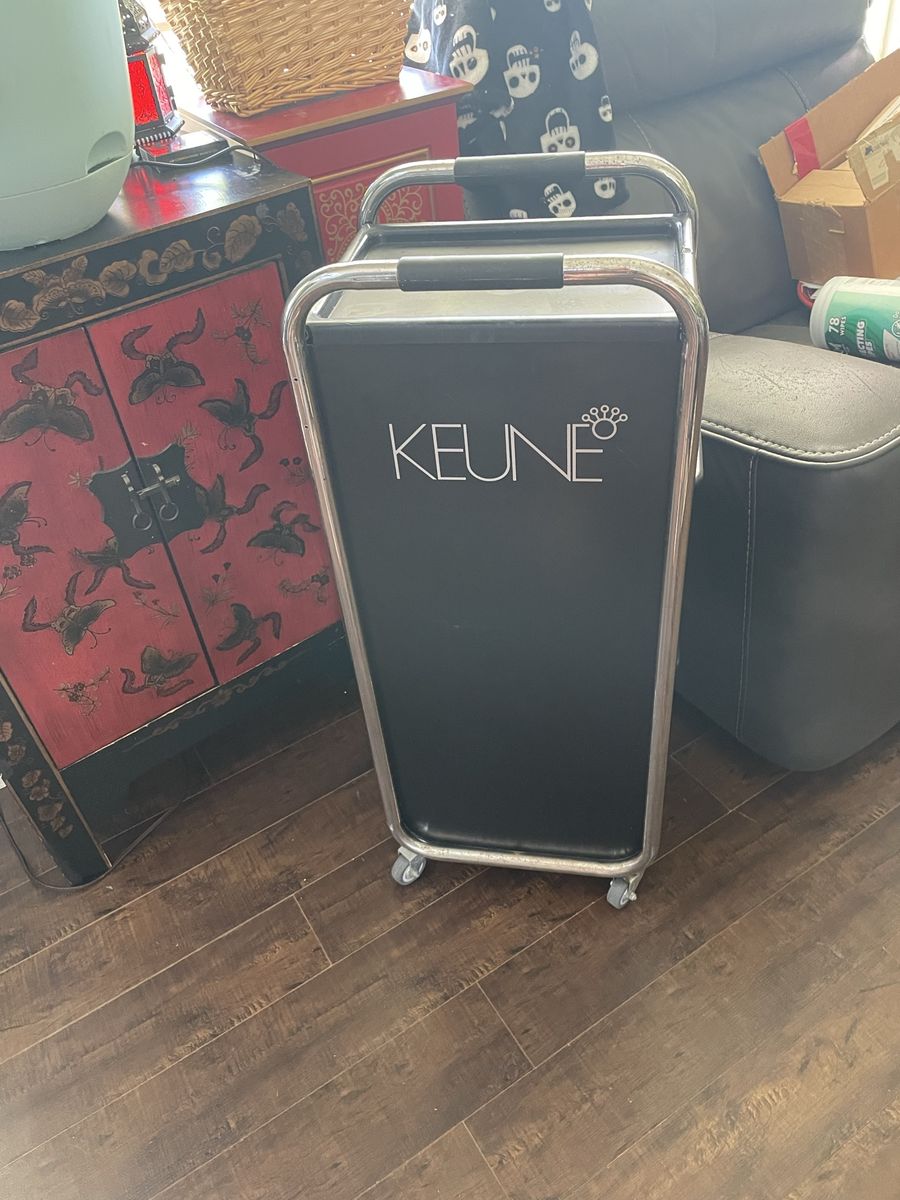 Keune Salon Trolley Cart with Wheels & 5 Drawers - Black/Chrome Storage Organizer
