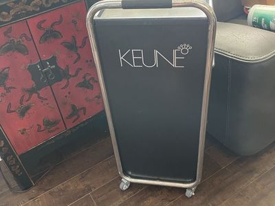 Keune Salon Trolley Cart with Wheels & 5 Drawers - Black/Chrome Storage Organizer