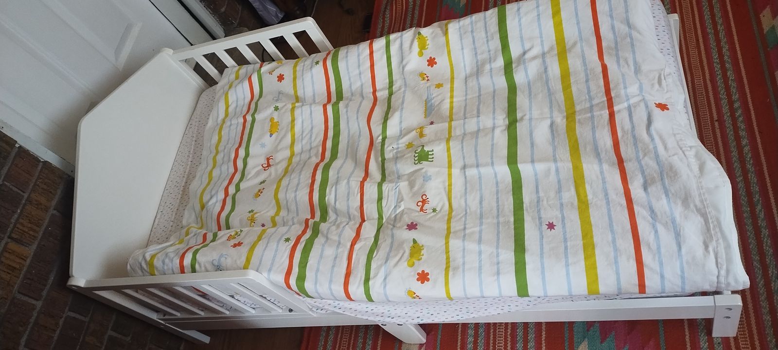 Toddler bed with crib mattress