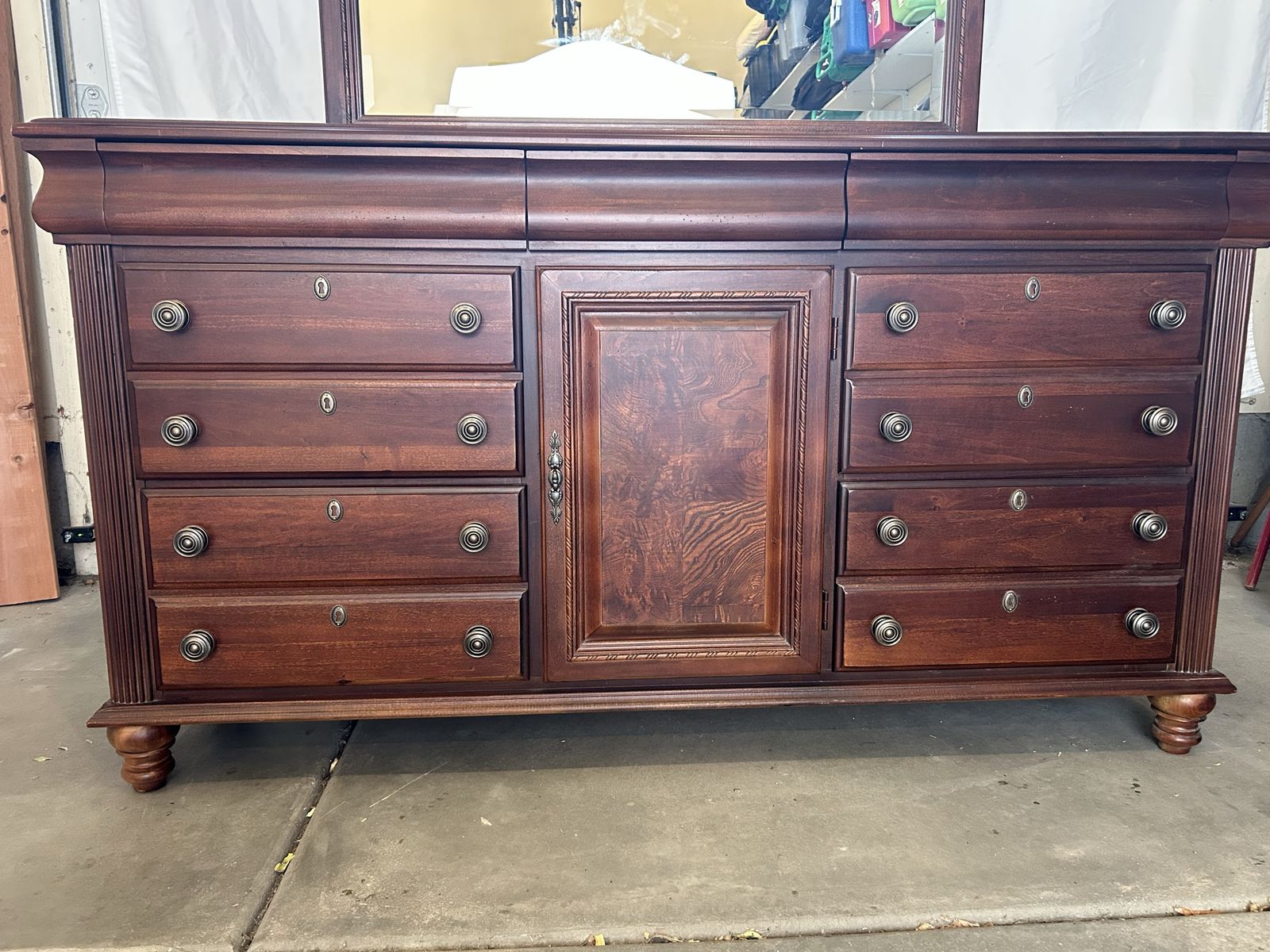 Traditional Dark Wood bedroom set.