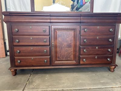 Traditional Dark Wood bedroom set.