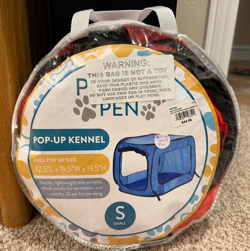 Pop-Up Dog Kennel by Pooch Pen, NEW, Size Small