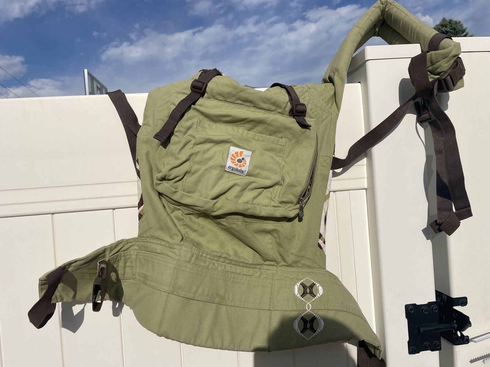 Ergobaby Original Baby Carrier Green with Brown Straps, Front/Back/Hip Carry