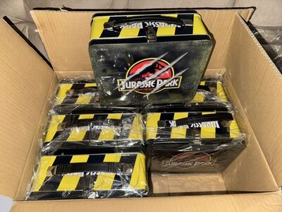 New Jurassic Park Lunch Box Retro Style Tin Tote