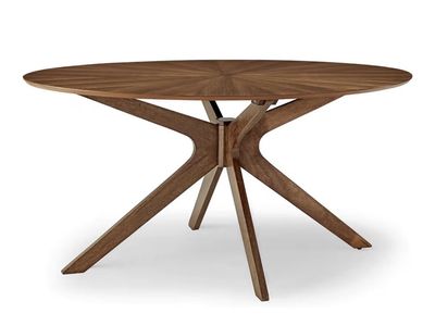 63in Walnut RoUnd Dining Table Modway