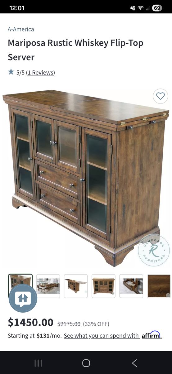 Real Hardwood Mariposa flip top server