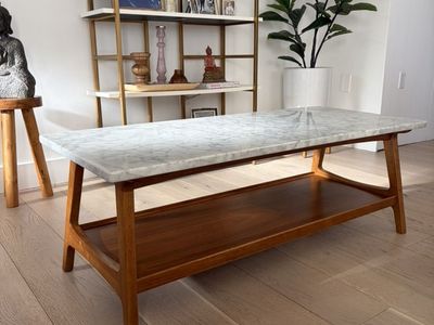West Elm Mid Century Coffee Table w/ Marble