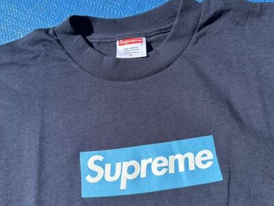 Supreme Navy Blue Box Logo Tee 2005
