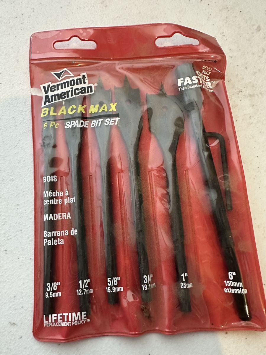 Vermont America 6 Piece Spade Bit Set
