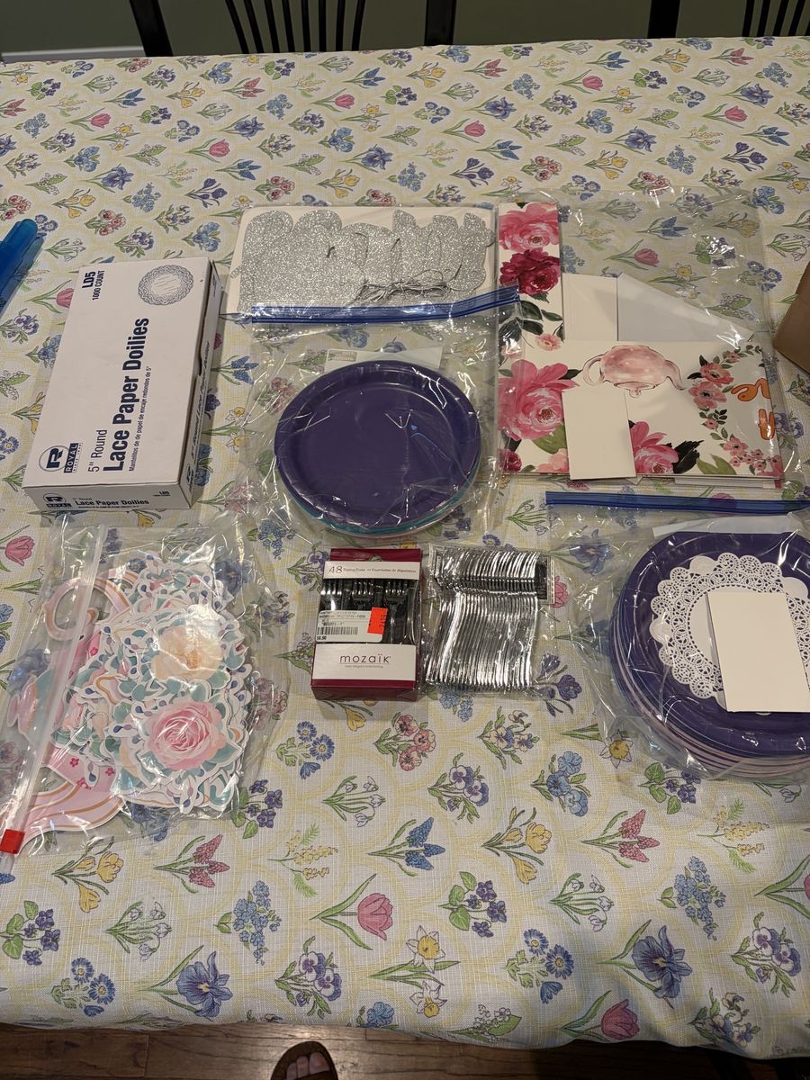 A party box with lots of party supplies
