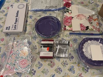 A party box with lots of party supplies