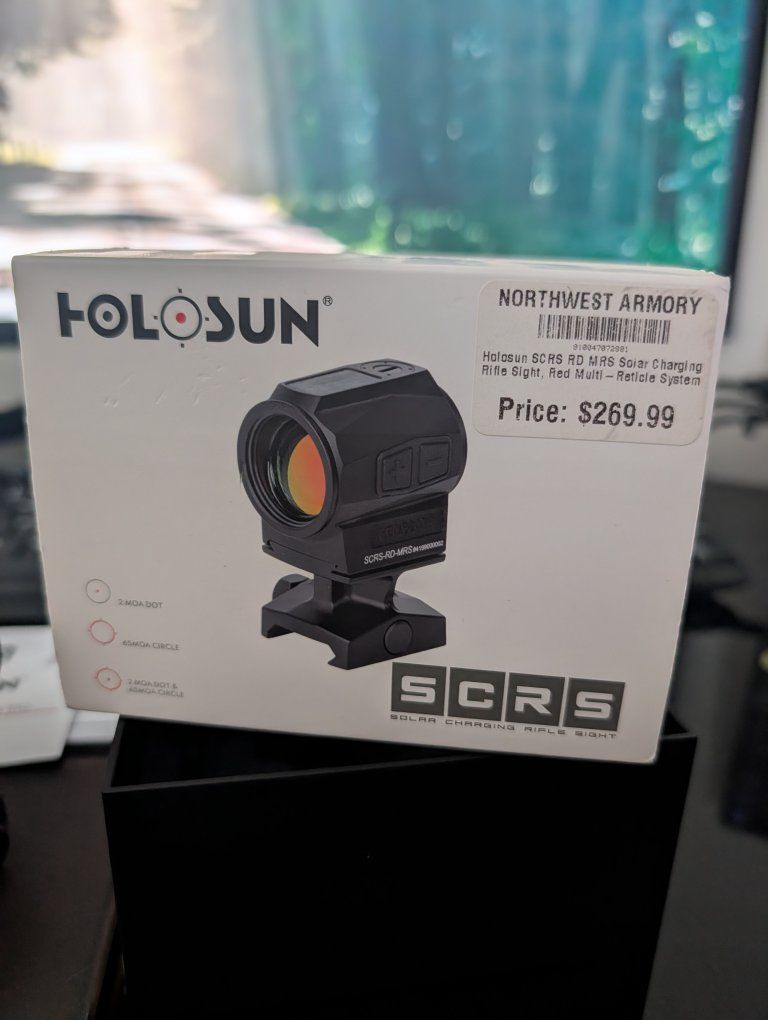 Holosun SCRS-RD-MRS Solar Charging Red Multi-Reticle Rifle Sight - Excellent Condition