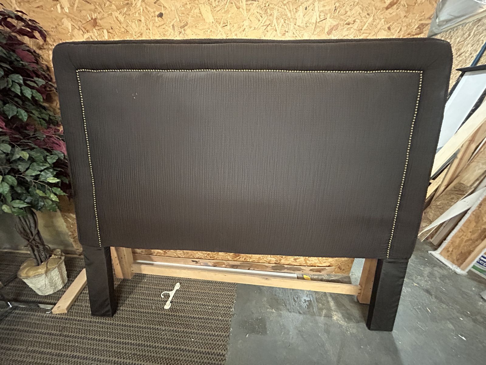 Beautiful Upholstered Headboard with Nailhead Trim – $250