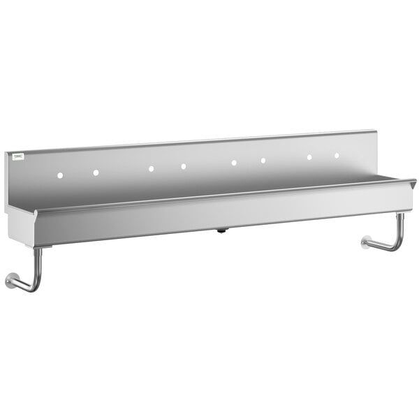 REGENCY Wall Mounted 4 Faucet Hand Sink 96”x17.5” Stainless Steel 600HSMS1896