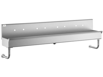 REGENCY Wall Mounted 4 Faucet Hand Sink 96”x17.5” Stainless Steel 600HSMS1896