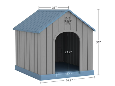 NewLarge Dog House, PP Material Indoor Outdoor with Windows for Medium Large Dogs, 36 x 38w x 38H