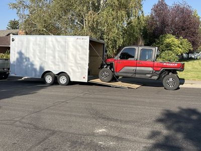 2024 Polaris Ranger 1500 North Star has 2000 miles & 17 ft Wells Cargo in closed trailer