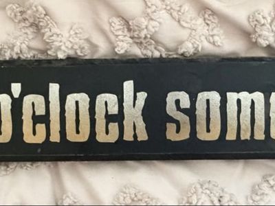 Wooden "It's Five O'Clock Somewhere" Bar Wall Sign 24" x 3.5"
