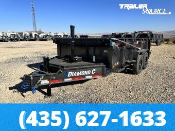 7x14 Diamond C LPT 207 Dump Trailer - 32" Sides - 15.5K GVWR - Hydraulic Jack(s)