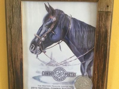 25th National Cowboy Poetry Gathering Framed Poster & Silver Anniversary Coin (2009)