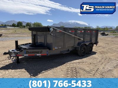 7x16 Diamond C LPT 210 Dump Trailer - 44" Sides - 23K GVWR - Hydraulic Jack(s)