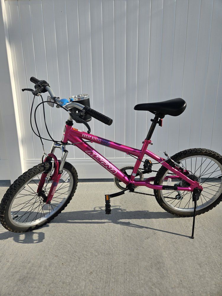 Magna Great Divide Kids' Mountain Bike, Pink, 20-inch Wheels, Single Speed
