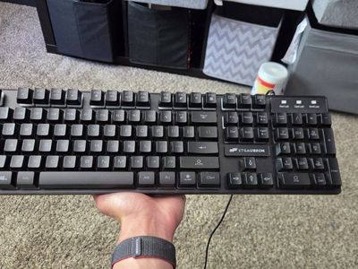 STGAUBRON Full-Size Wired Keyboard for PC - Black, Ergonomic Design