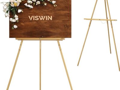 63" Gold Lightweight Adjustable Display Easel for Weddings & Events - Supports up to 10 lbs - New!