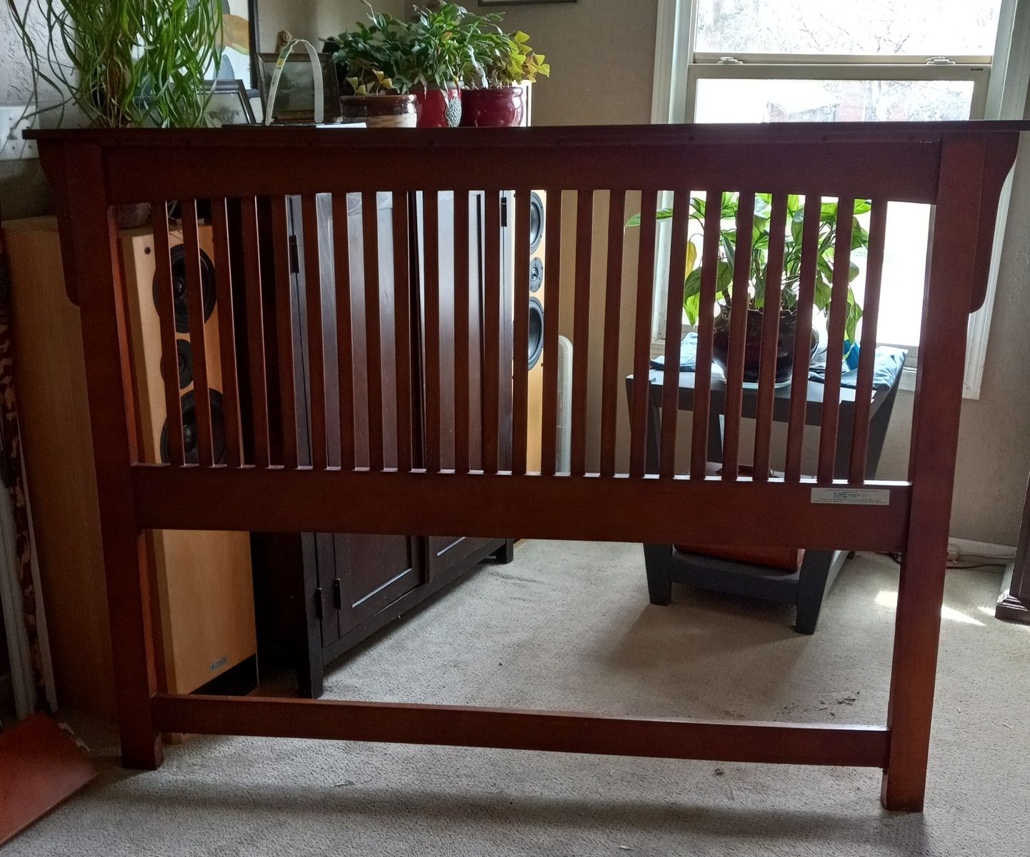 Queen Mission Style Bed Frame, Headboard & Footboard, Good Solid Condition