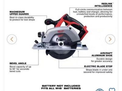 Milwaukee M18 6-1/2 Inch Cordless Circular Saw