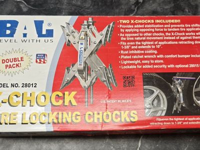 BAL X-Chock Model 28012 Double Pack Tire Locking Chocks RV Stabilizers (NEW)