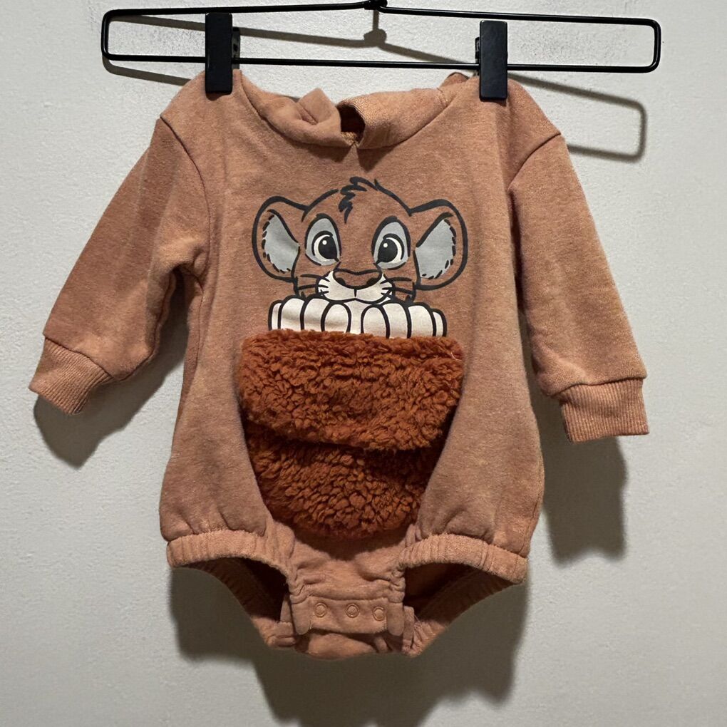 Disney Baby Lion King Simba Hooded Onesie 3-6 Mo