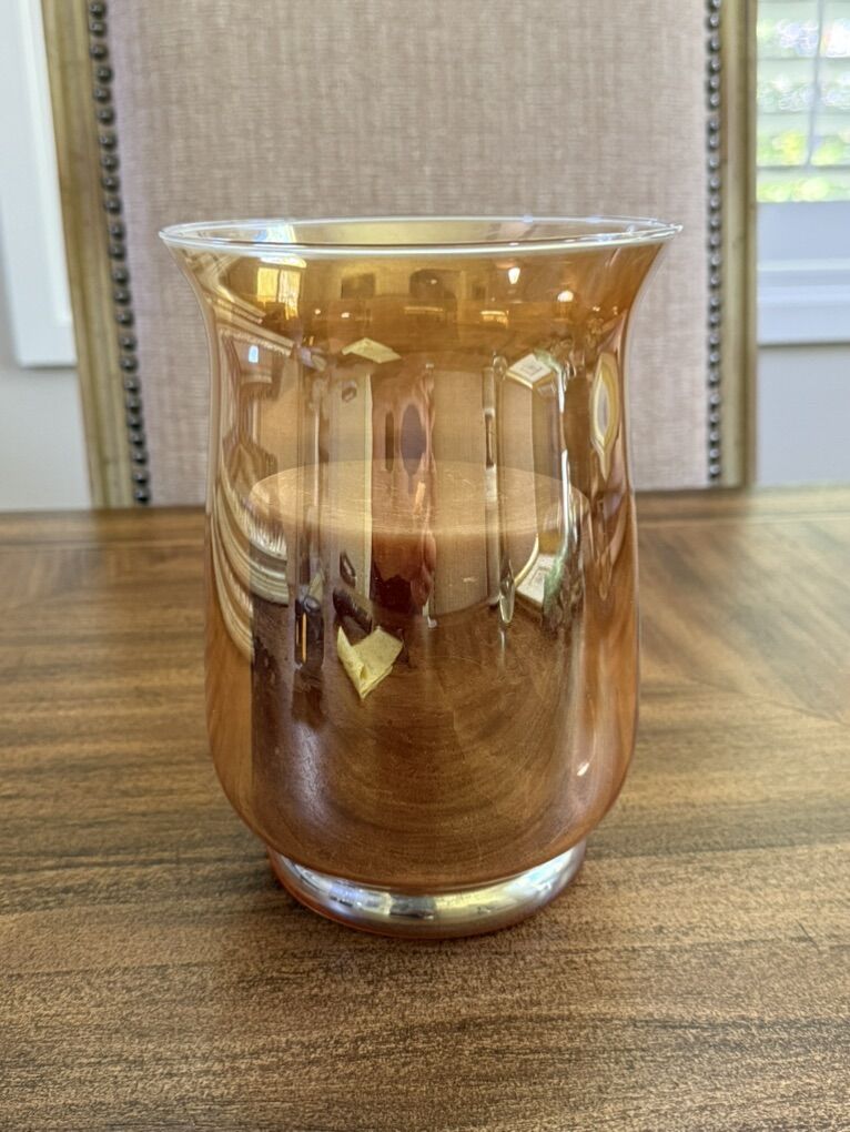 Yellow Glass Candle Holder