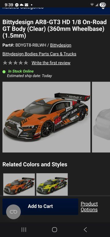 Bittydesign AR8-GT3 1/8 Body