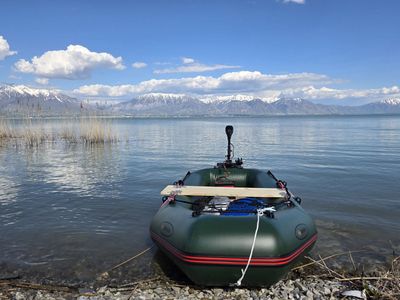 Fishing dinghy with trolling motor