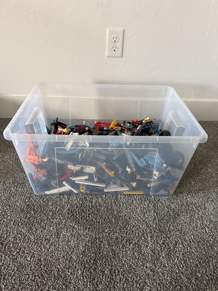 Large Bin of Assorted LEGO Technic Pieces - Bulk Building Blocks & Parts