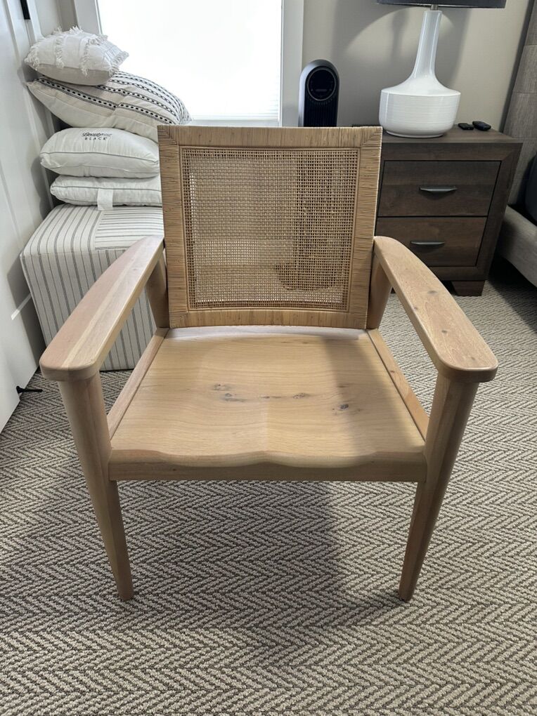 Natural Brown Target Accent Chair