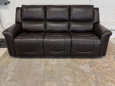 COSTCO ALBA LEATHER POWER RECLINING SOFA W/ ADJUSTABLE HEADRESTS!!