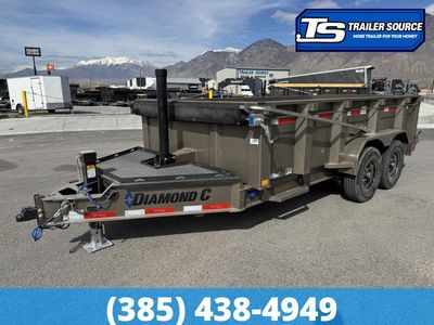 7x14 Diamond C LPT 207 Dump Trailer - 32" Sides - 15.5K GVWR - 14 Ply Tires, Long Arm Tarp