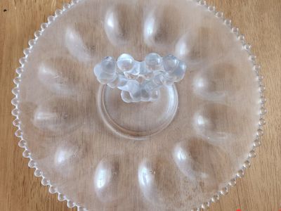 Imperial Glass Candlewick, deviled egg & relish