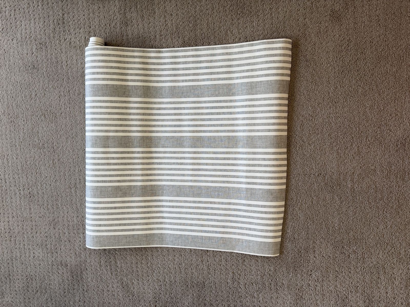 YORK French Linen Stripe Wallpaper - Arctic Gray, 27" x 27' (60.8 sq ft) - Washable, Strippable