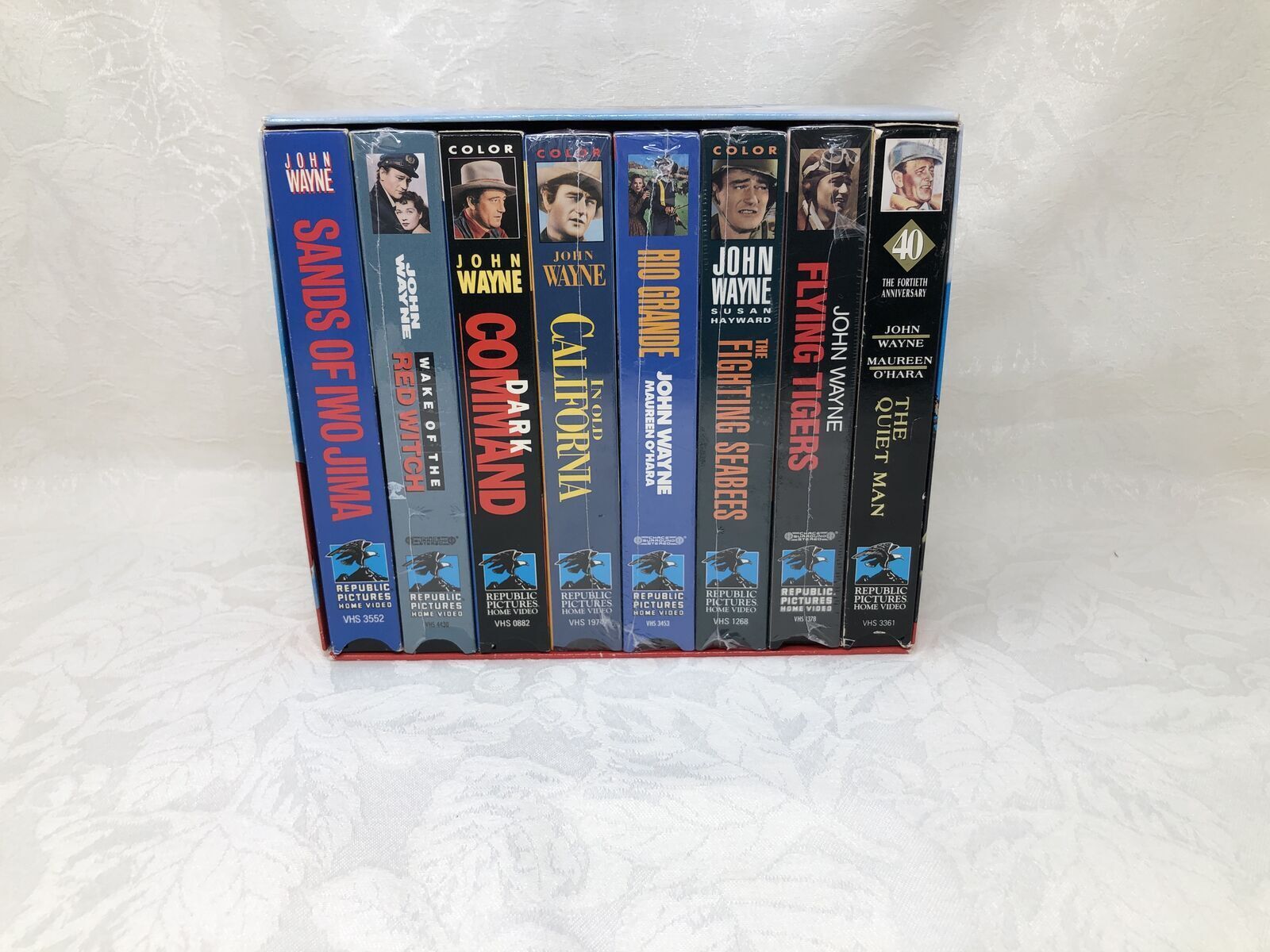 John Wayne Larger Than Life Collection VHS Set – 8 Tapes (5 Sealed, 3 Opened)