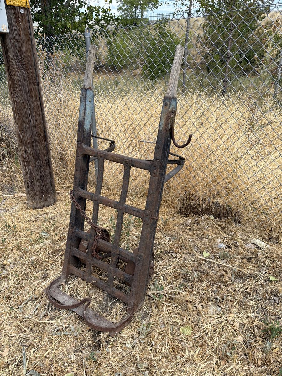 Vintage Hand Truck Dolly | Rustic Industrial Metal & Wood Cart