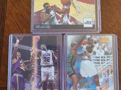 Karl Malone Utah Jazz Basketball Cards Lot of 3 (Fleer 95-96, NBA Hoops)