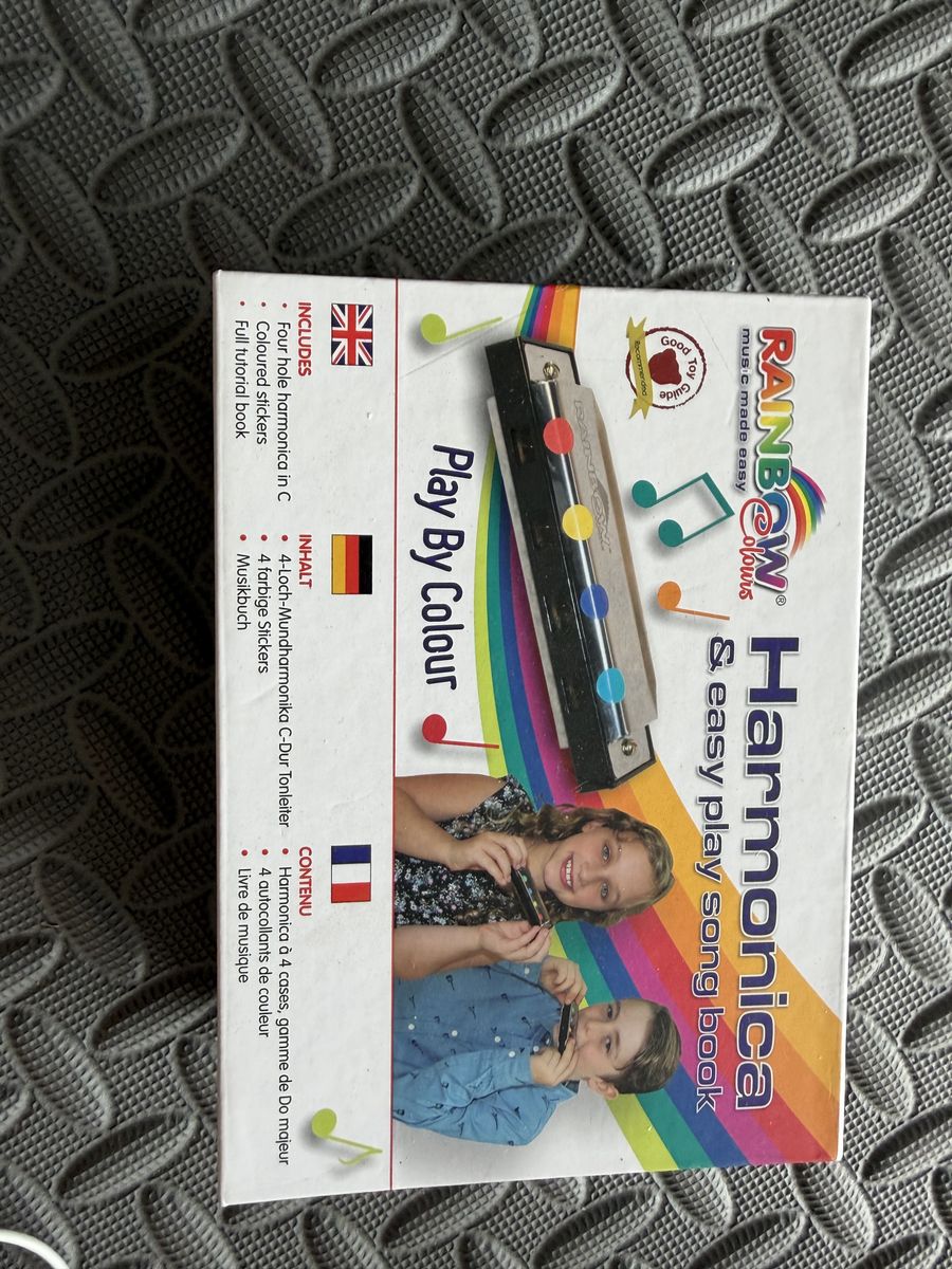 Rainbow Colours Kids Harmonica + Song Book Set
